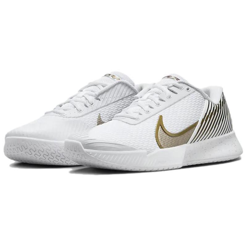 Nike Court Vapor Pro 2 Hc Wmb Белые Кроссовки с Зернистой Отделкой, Металлическим Золотом и Большим Пурпурным HF3632-100