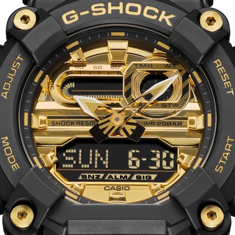 Casio Мужские часы G-SHOCK на смоляном ремешке, водостойкость 200 м, аналоговые, ударопрочные, кварцевые, GA-900AG-1A