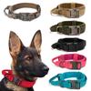 Military Tactical Dog Collar Durable Adjustable Nylon Collar with Control Handle for Medium Large Dogs Walking Pet