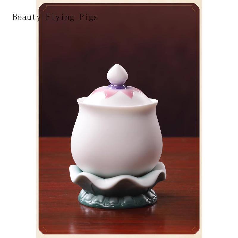 1PCS Ceramic Holy Water Cup Home Buddhist Utensils Cups Feng Shui Ornaments for Worshipping Buddha In Front of the Buddha