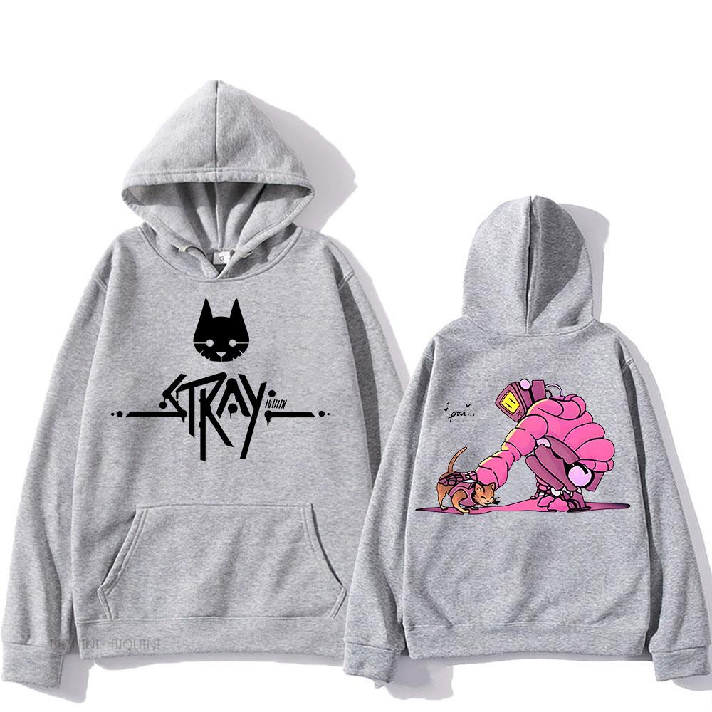 Cartoon Street Cat Hat Sweatshirt Comfortable Printed Men's Sweatshirt Harajuku Unisex Cartoon Hat Sweatshirt
