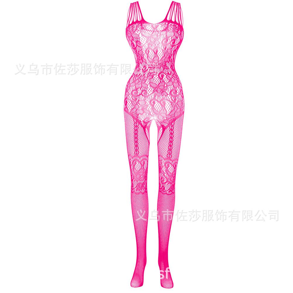 Sexy Underwear Suspenders Sexy Black Real Life Hollow Open-file One-piece Mesh Stockings Jacquard Mesh Socks