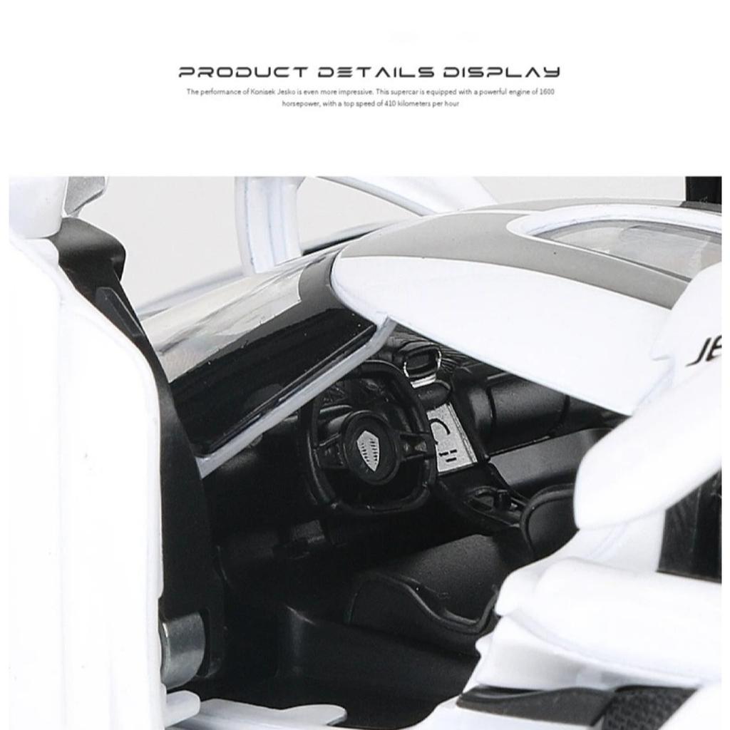 Игрушка Koenigsegg Jesko Supercar масштаба 1/32 литая модель автомобиля из сплава со звуком и светом инерционный детский игрушечный автомобиль коллекционные подарки