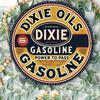 Round Metal Wall Art of Dixie Gasoline, Aluminum Foil Engraved.Ideal for Living Room, Indoors or Outdoors. A Durable Gift Option