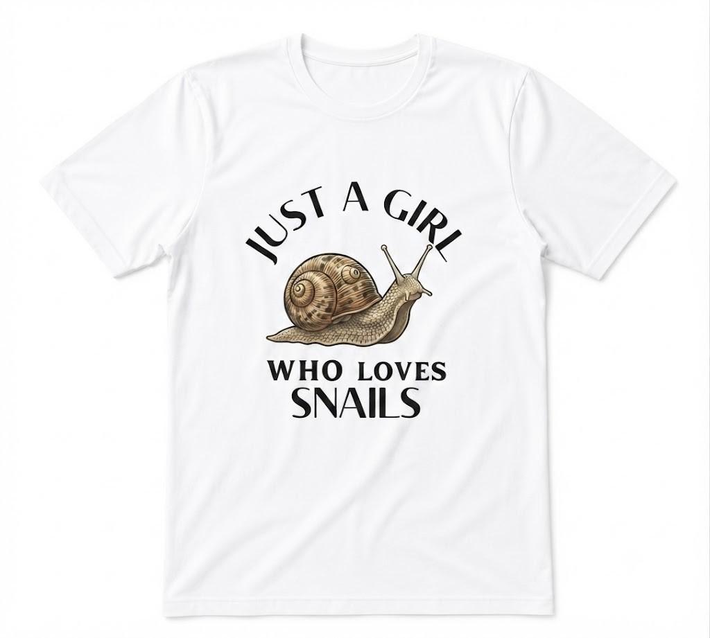 Snail Funny Snail Just A Girl Who Loves Snails Garden Unisex White T-shirt