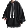 [Niman Bai] Men's Hoodie Hooded Pullover Relaxing Big Silhouette Large Size Student Sporty Dress Slimmer Black 5S-N07-BKM