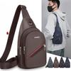 Korean Leisure Chest Bag Oxford Cloth Backpack Trend Men's Messenger Bag Zipper Bag Across Leisure Bag Black.