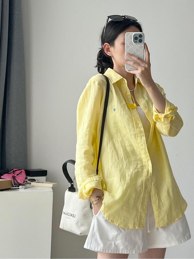 RL Ralph Lauren Хлопковая рубашка-поло с длинным рукавом и логотипом Small Pony для защиты от солнца - Мужская и женская коллекция Весна/Осень.