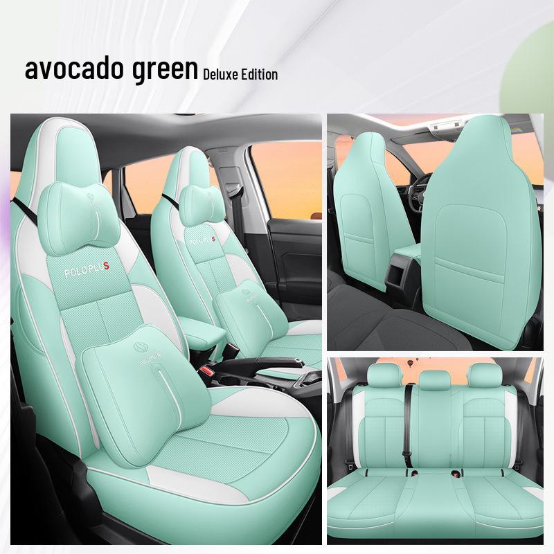 DJGY Подушка на сиденье из спортивной кожи для Volkswagen POLO PLUS - Всесезонный чехол для специальных автомобильных сидений