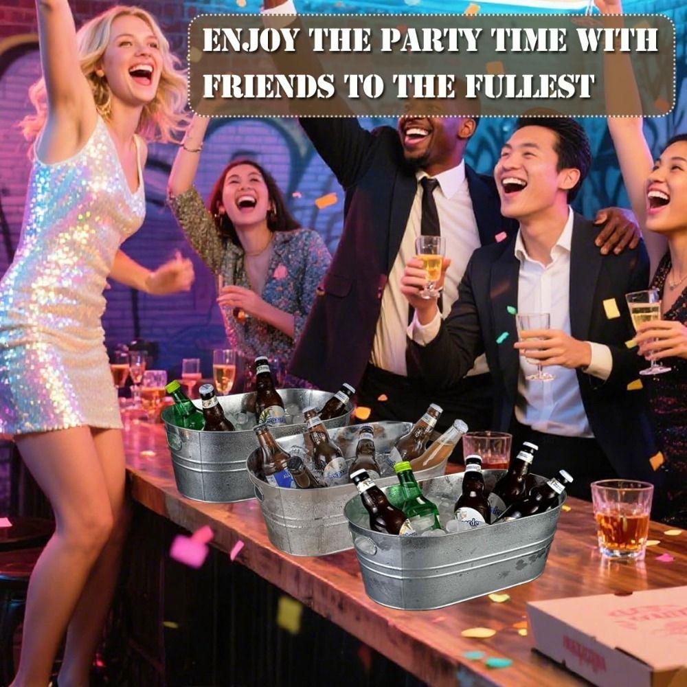 Metal Galvanized Tub 15L Drink Bucket High Quality Ice Bucket  Parties