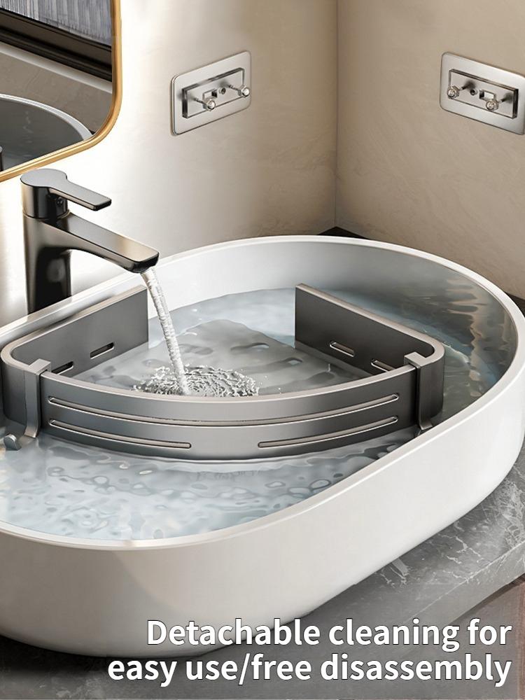 No-Drill Adhesive Style Aluminum Bathroom Shelf Shelves Shampoo Makeup Storage Holder Kitchen Organizer Wall Mounted Rack Access