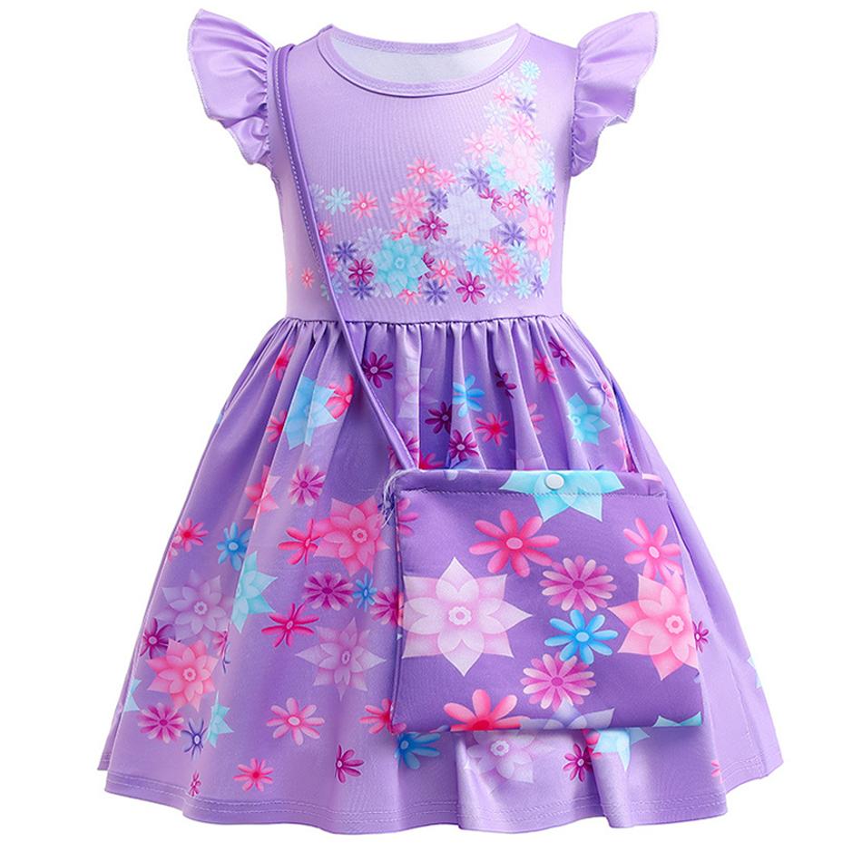 Mirabel Isabela Cosplay Princess Dress Kids Encanto Charm Costume Girls Halloween Children's Day Birthday Party Holiday Clothes