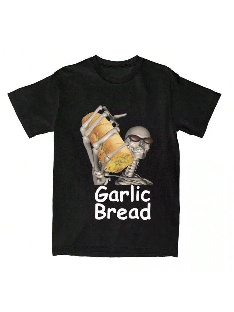 Summer Couple T-Shirt Garlic Bread T Shirts Fashion Funny Skeleton 'unisex Tshirt Summer Tees Y2K Wo'unisex Funny Design Cotton Clothes