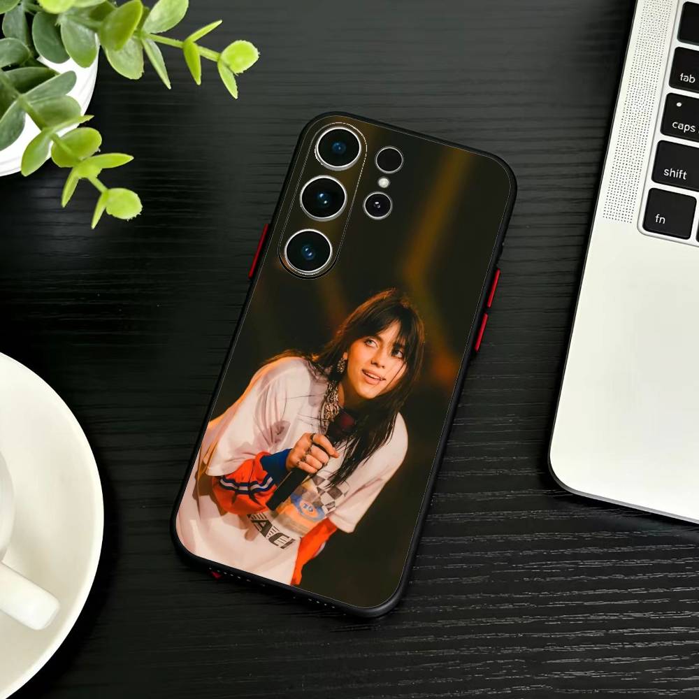 Чехол для телефона S-Singer B-Billie Eilish для Samsung S26,S25,S24,S23,S22,S21,S20,S30,Ultra,Plus,Fe,Note,5G Черный
