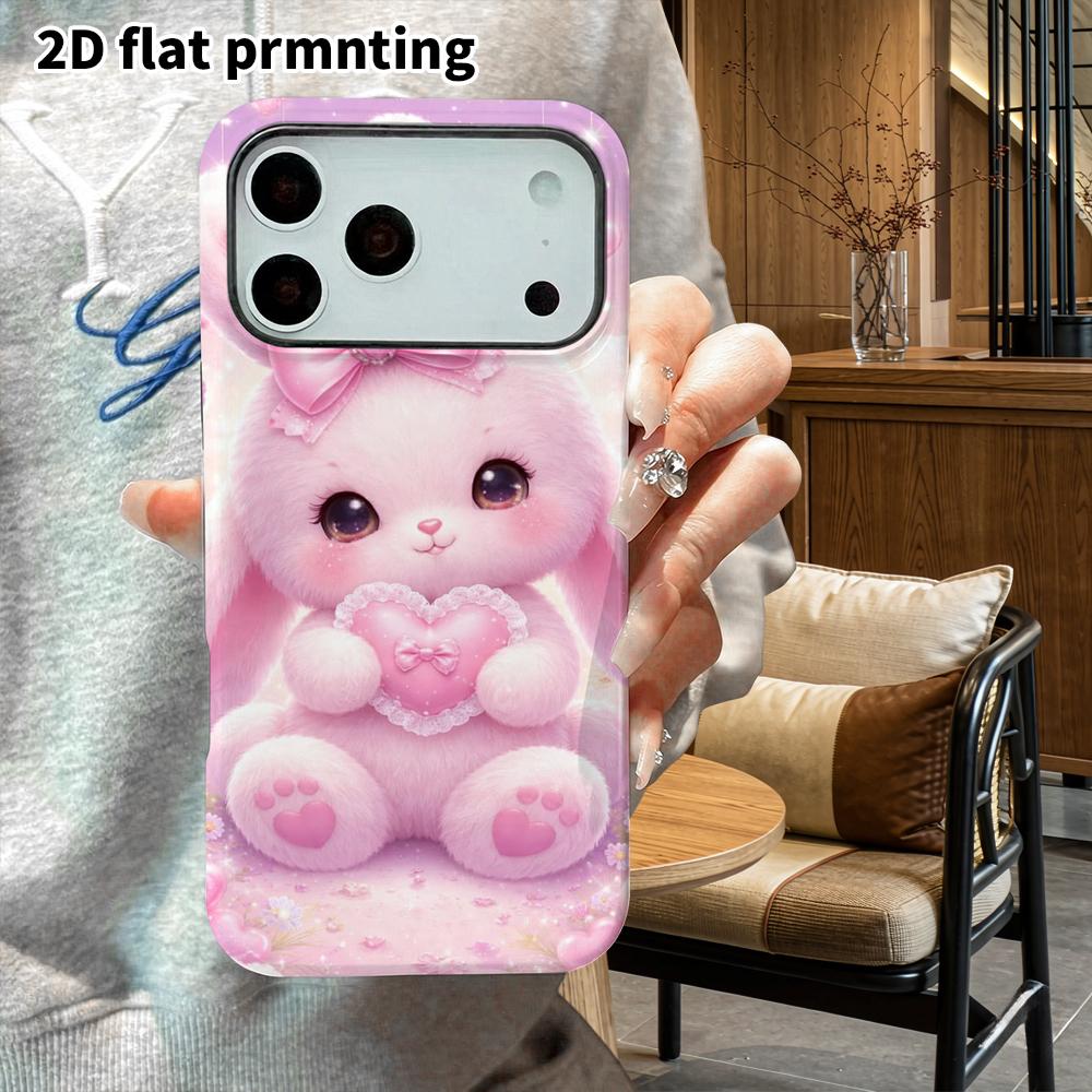 Phone Case: 2D flat design suitable for iPhone 18, 17, 16, 15, 14, 13Pro film protective case, couple style, bowknot little bunny, Christmas and Hallo