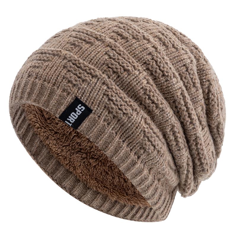 Beanie Daily Unisex New Style Hat Plush Fur Lined Hats For Men Women Keep Warm Knitted Hat Fashion Solid Ski Sports Winter Cap