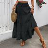 Женская модная однотонная кружевная эластичная юбка с высокой талией в стиле бохо, повседневная юбка А-силуэта