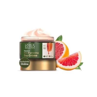 Дневной крем для осветления кожи с витамином C от Lotus Botanicals | 100x витамина C | Сияющая, яркая и яркая кожа | Без токсичных химикатов | 50 г