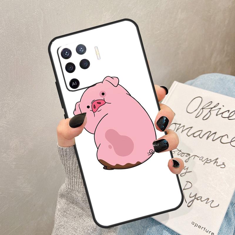 Милый РОЗОВЫЙ Kawai Чехол-Свинка Для Oppo A40 A60 A80 A78 A38 A18 A98 A58 A96 A76 A16 A94 A74 A54 A15 A17 A57 A77 A5 Pro