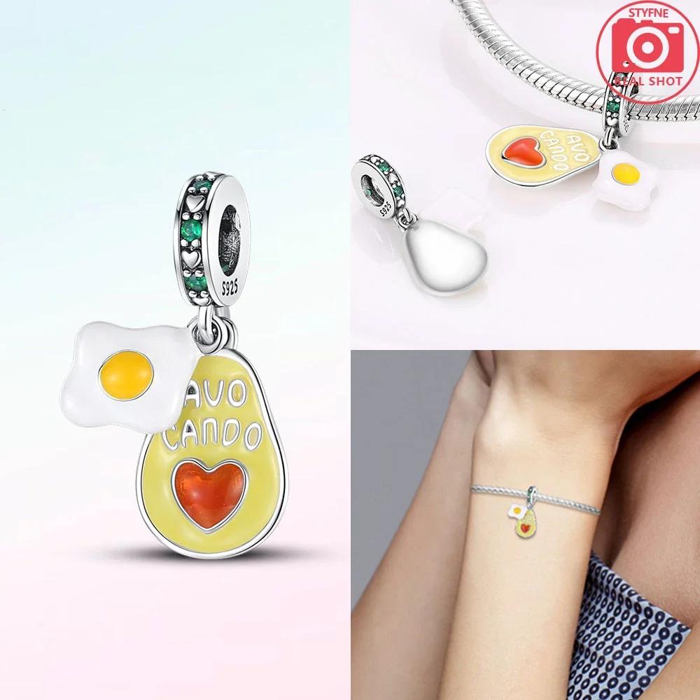 Изысканные оригинальные медные шармы-подвески в виде клубники, вишни, яблока, авокадо, фруктов, бусина, подходят для браслетов DIY, ювелирные изделия на день рождения, изысканный подарок