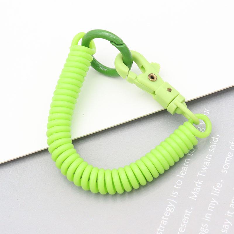 Брелок с винтовыми пружинами, эластичная спиральная пружина, выдвижной брелок с винтовыми пружинами и металлической застежкой, держатель для ключей, ремешок
