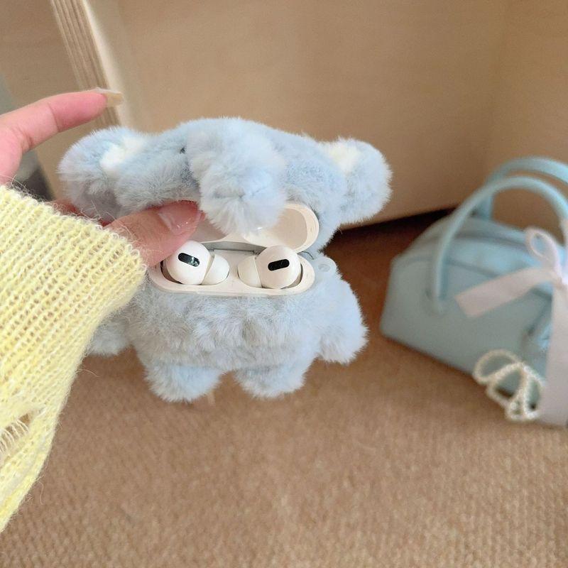 Милый пушистый плюшевый 3D мультяшный слон Чехол для наушников Airpods Pro 4 3 2 1 Защитная крышка для гарнитуры Для Air Pods Pro 2