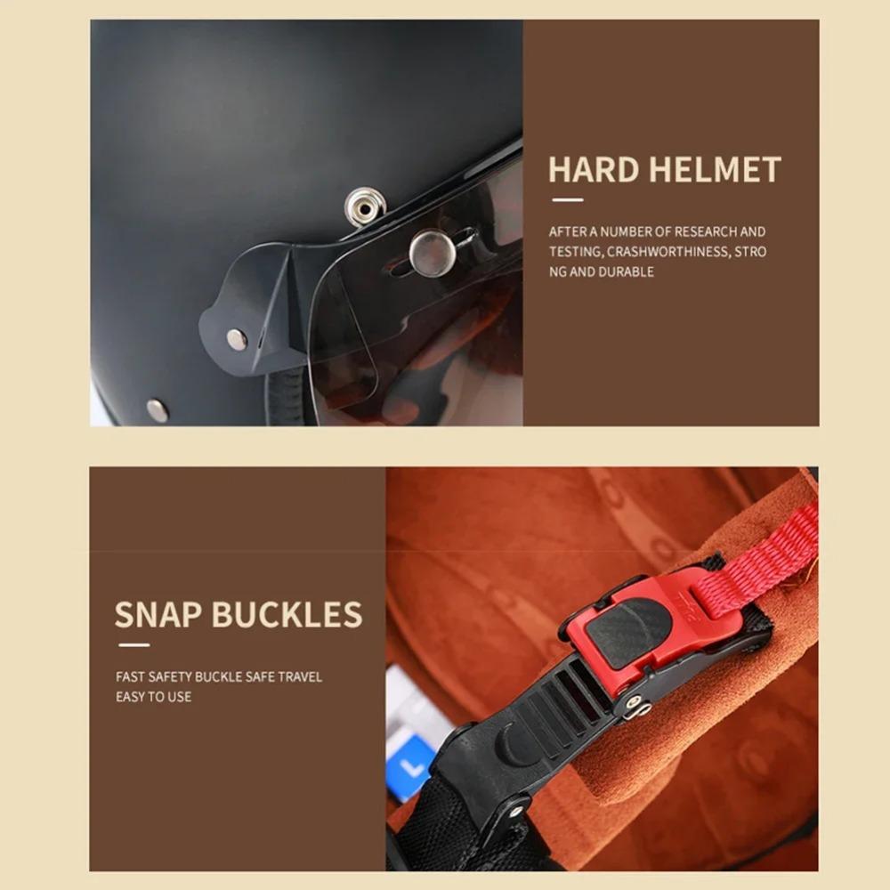 Ретро Открытый 3/4 Мотоциклетный Шлем Мотоциклетный Мото Мотокросс Винтажный каско Кафе Рейсер Мужской Женский Одобрено DOT Casque Capacetes