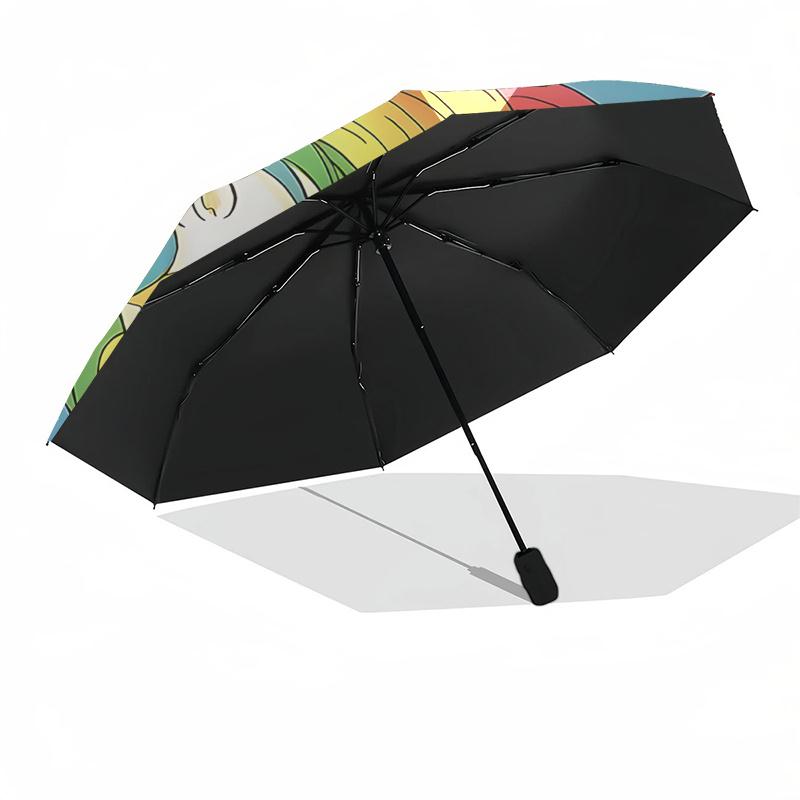 Rainbow Unicorn and Girl Umbrella: Automatic Opening/Closing, Foldable Design, Outdoor Use, Festival Gift for Fans and Travelers0104418a