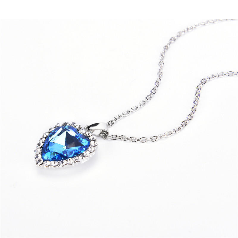 Ocean Heart Pendant Necklace Women   Jewelry Accessories Gift