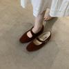 French Retro Red Mary Jane Shoes Women's 2025 New Autumn Temperament Square Head Ballet Flat Bottom Shallow Mouth Single Shoes