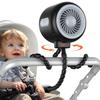 Oscillating Stroller Fan, USB Rechargeable Fan, 3 Speeds Mini Fan, Portable Baby Travel Gear for Camping, Tent, Crib, Bike