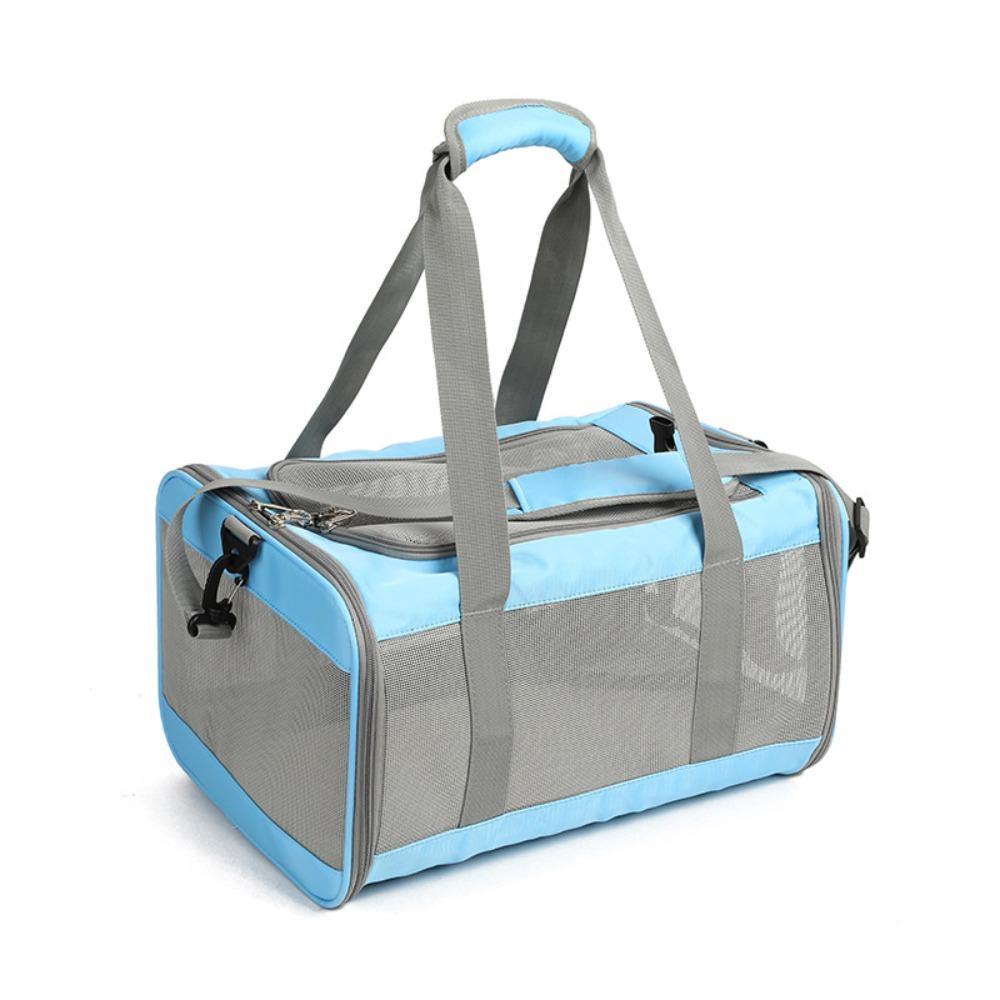 Lightweight Canvas Pets Travel Handbag Breathable Large Capacity Cat Bag Foldable Portable Pet Airline Bag Cat