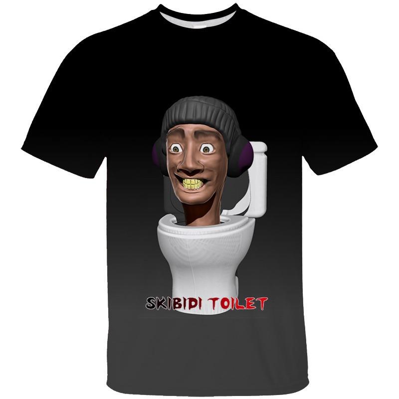 Смешная футболка с принтом Skibidi Toilet Мультяшная футболка с изображением камеры для мужчин и детей Модная уличная одежда Одежда с коротким рукавом Топ