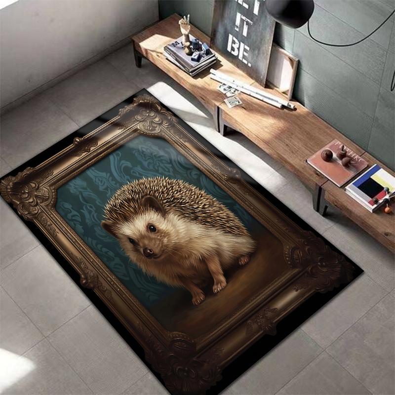 Retro framed animals Pattern Square Carpet,Area Rug,Carpet Rug for Living Room Bedroom Sofa Playroom Decor,Non-slip Floor Mat,Holiday Birthday Gifts