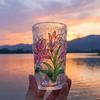 Glacier Texture Hand-Painted Glass Cup Flower Design Beer Cup Fashion Juice Cup  Tea Time