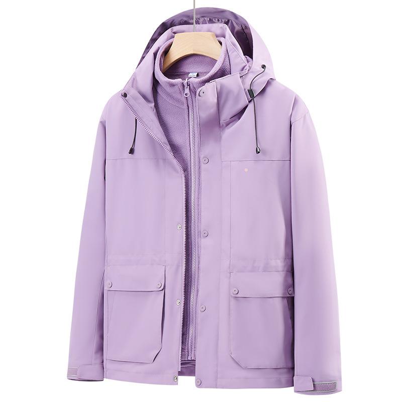 Женская куртка водонепроницаемая 3 в 1 зимняя снежная горная куртка теплая флисовая ветровка с капюшоном куртки