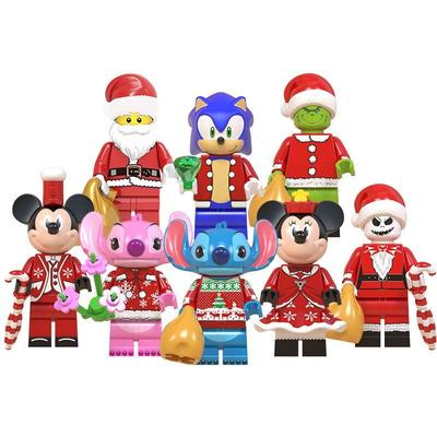 В НАЛИЧИИ Lego Christmas Vision Grinch Stitch Минифигурки Детские строительные блоки Игрушки