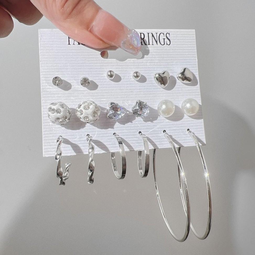 iF ME 20 пар/компл., серьги-гвоздики с цирконием, золотом и искусственным жемчугом, серебряные серьги-гвоздики с геометрическим сердцем для женщин, аксессуары, ювелирные изделия, подарок