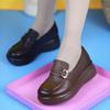 Retro Leather Single Shoes Women's 2025 Loafers Autumn New Platform British Single Shoes Round Head Comfortable Muffin Leather Shoes