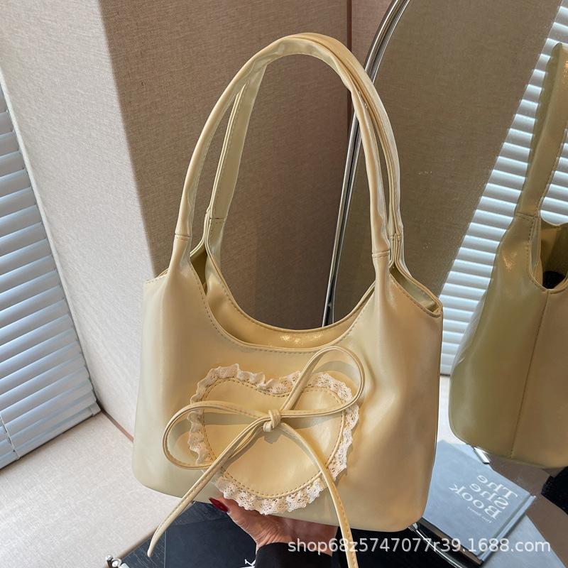 Fashion Texture Underarm Tote Bag Women's 2025 New Foreign Style Love Commuter Bag Large Capacity Commuter Shoulder Bag