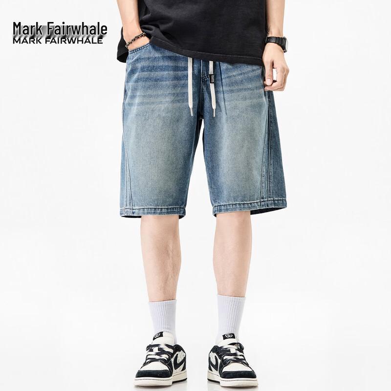 Mark Fairwhale Men's Tencel Blend Casual Denim Shorts