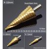 6Pcs HSS Steel Titanium Step Drill Bit Set 4-12/20/32mm Metal Hole Cutter Wood Cone Core Drilling Hole Saw Tool+3,6,8 Saw Drill
