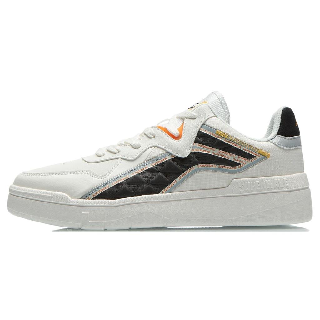 Li Ning Superwave Lite Non-Slip Durable Low-Top Skate Shoes Men Sneakers Off-White Black AGCR121-2