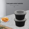 Disposable 16oz Black Plastic Soup Container with Secure Lid