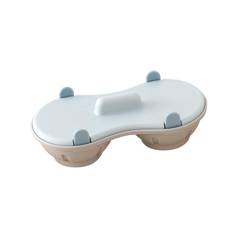 LMETJMA Microwave Egg Poacher Double Layer Egg Boiler for Microwave 2 Cavity Eggs Poacher Steamer Boiled Egg Cup Mold JT398