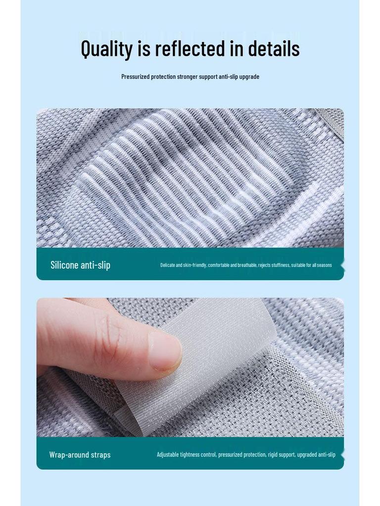 Unisex Cross-Border Sports Knee Pads: Non-Slip Silicone Joint Sleeves for Running, Basketball, and Mountaineering with Shock Absorption.