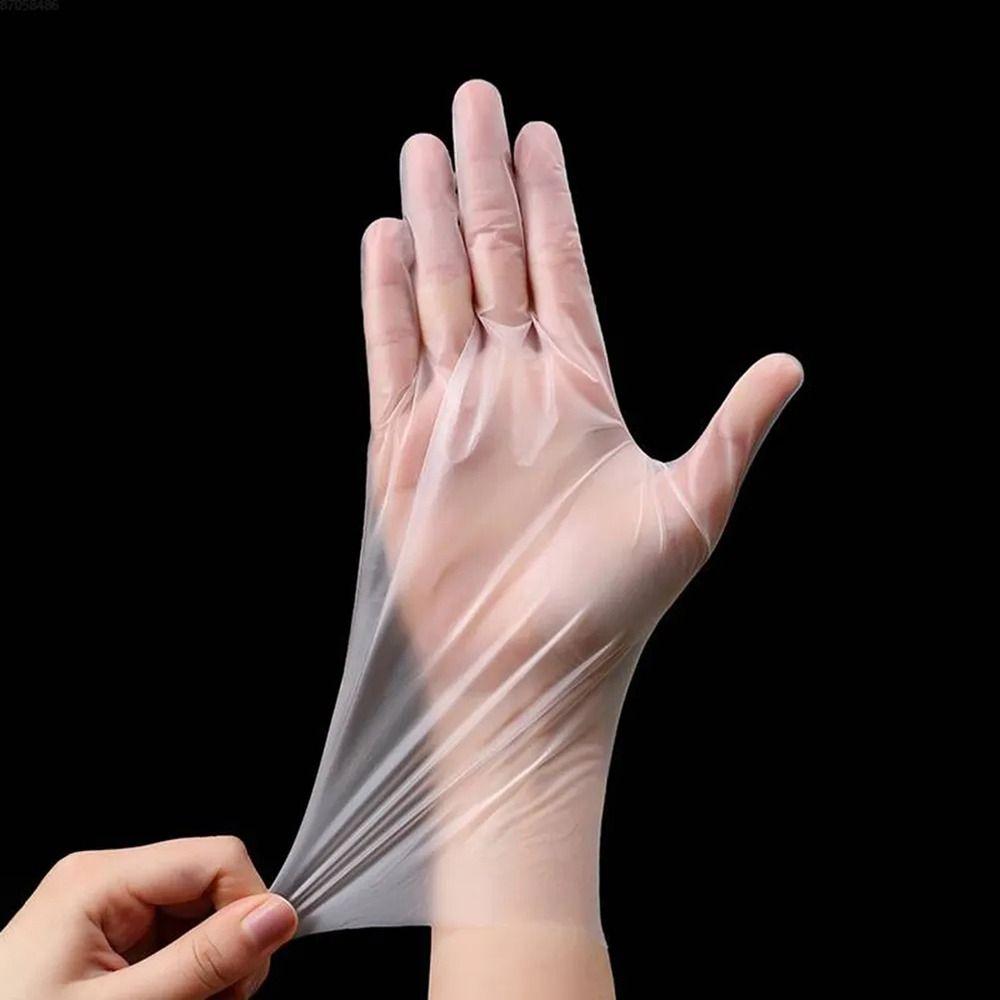 100Pcs Transparent Disposable Gloves Acid Work Safety Latex Free Gloves New Cleaning Gloves