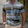 Модная и минималистичная рубашка-поло для мужчин с 3D цифровой печатью и узором в стиле колор-блок