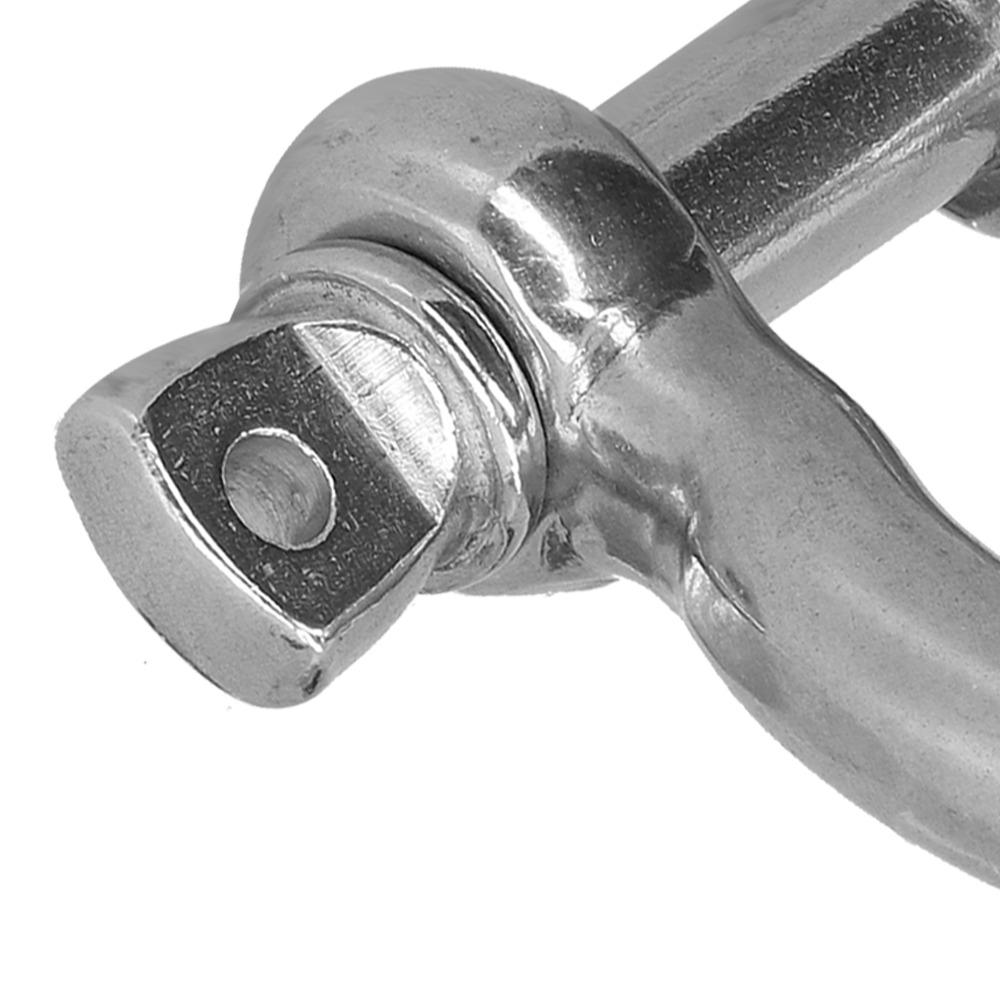 6pcs Heavy Duty Screw Pin Shackle Bow Shape Design Chain Connector Wire Rope Fixing