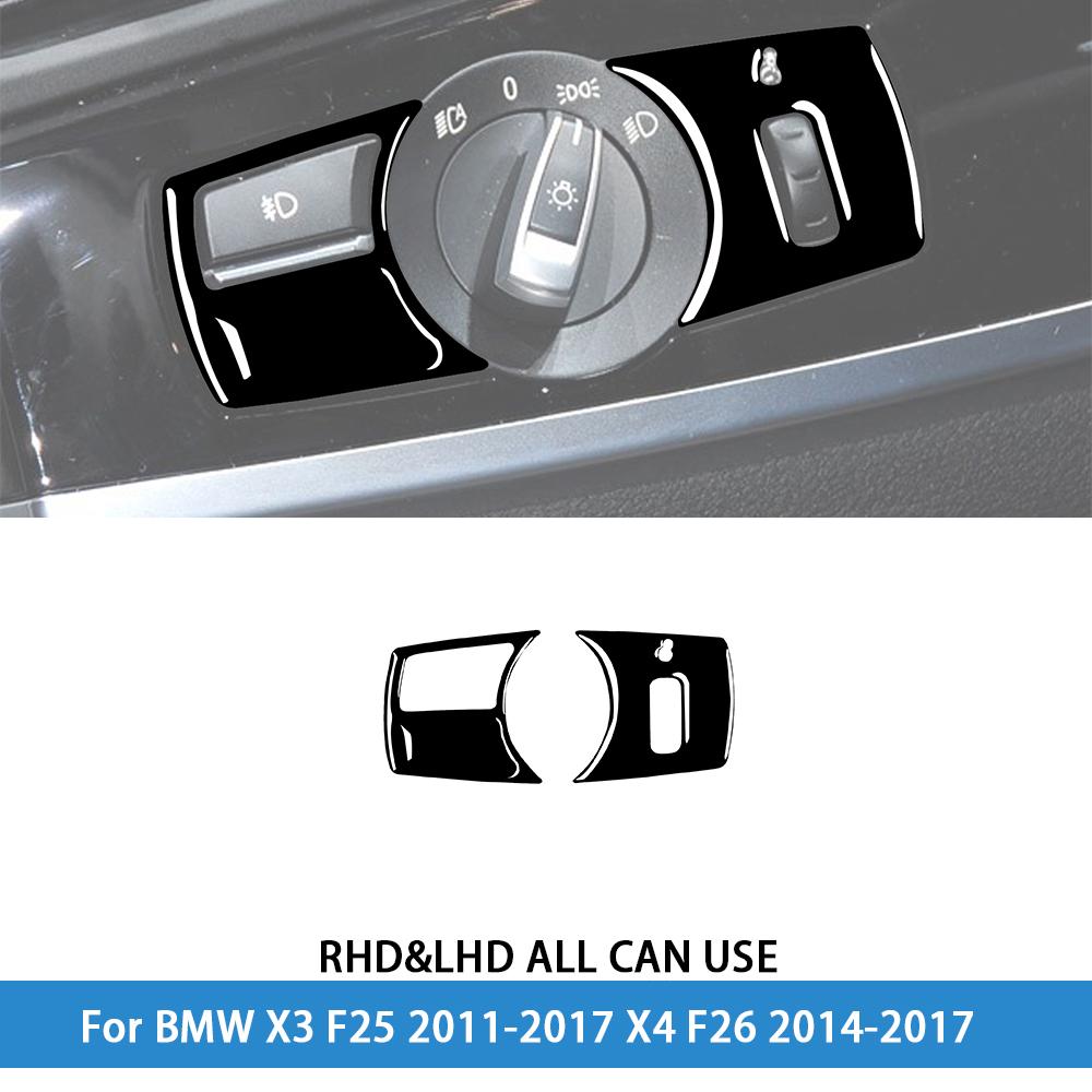 dsgur6 For BMW X3 F25 2011-2017 X4 F26 2014-2017Car Accessories Piano Black Interior Air Vent Taillight Console Trim Modified Sticker